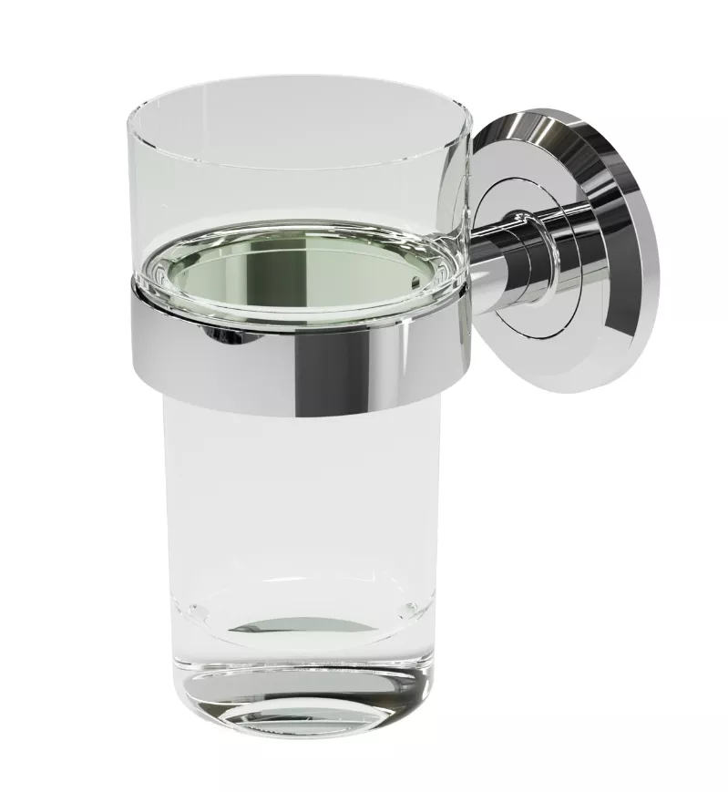 VIGOUR Glashalter one verchromt mit Kristallglas klar  | ONGH