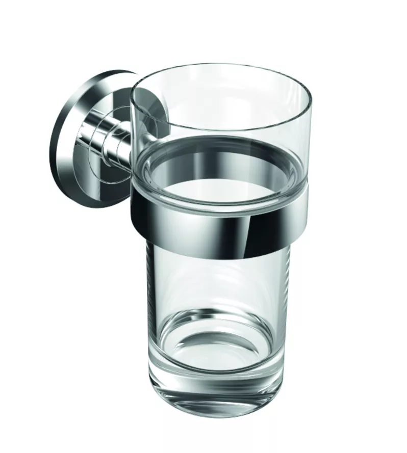 VIGOUR Glashalter one verchromt mit Kristallglas klar  | ONGH