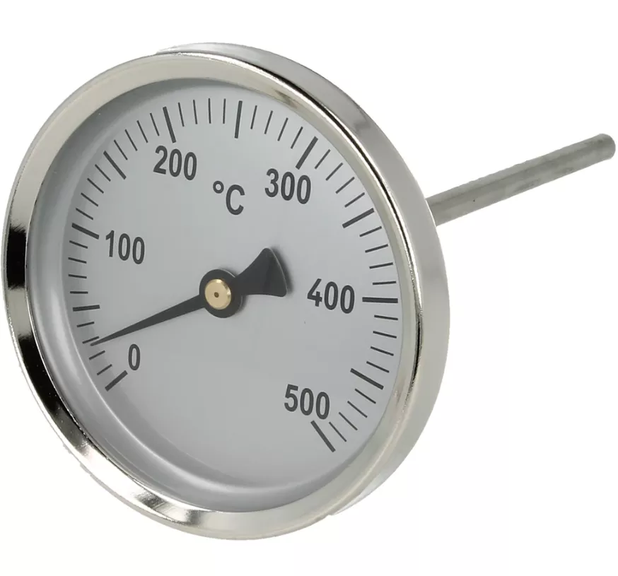 Thermometer, Bi-Metall 0 bis +500 °C 80mm DRM 100 mm Sonde