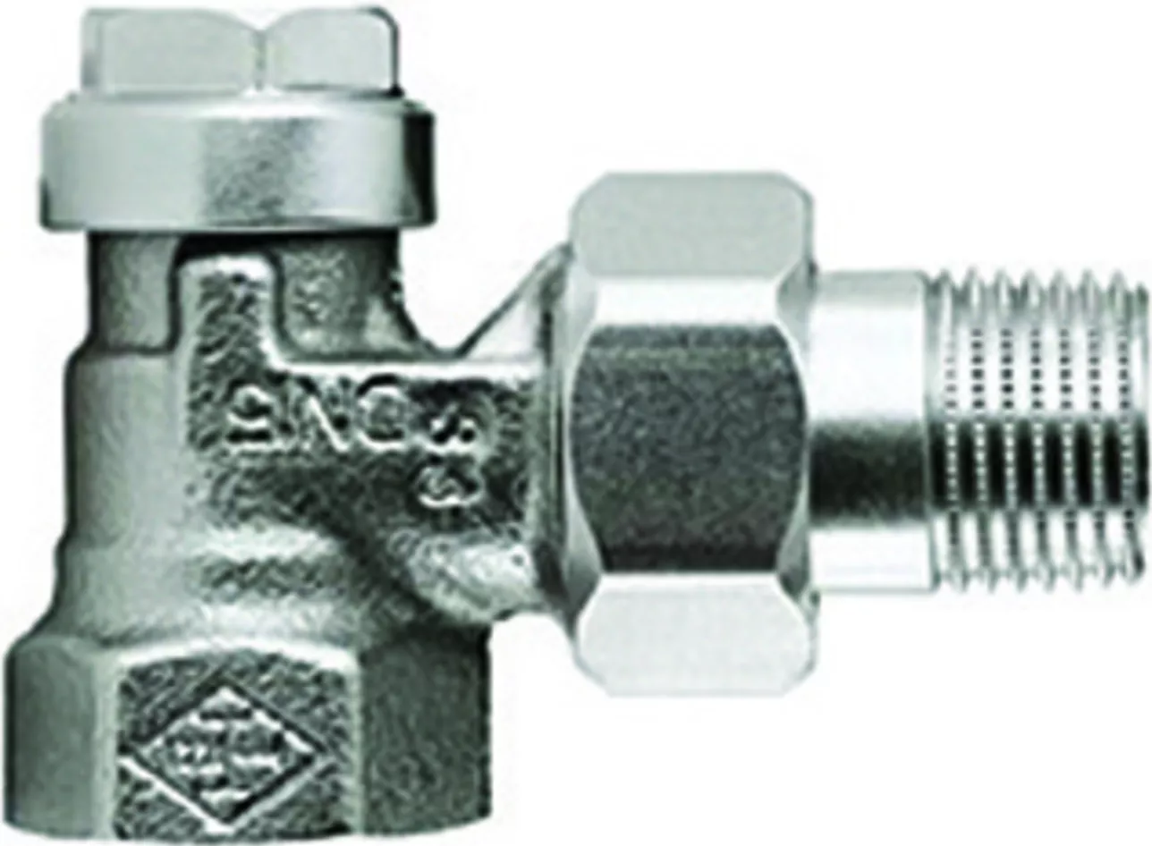 Heimeier Radiator-Verschraubung Regulux 1/2" Eck vernickelt m.Entleerung | RVE15VH