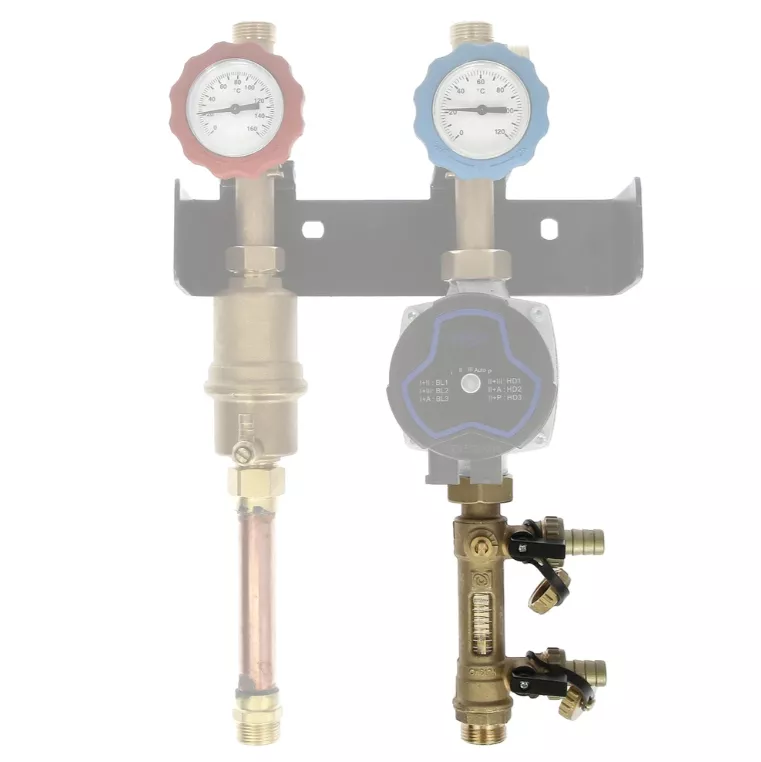 Solarkombiventil mit Durchflussmessung 3/4" AG x 1"