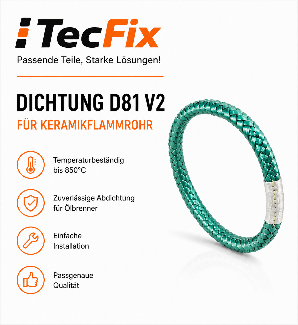 Dichtung Brennerrohr D81 für Buderus BE / BE-A / BZ | 1.0-2.3 Keramik-Flammrohr