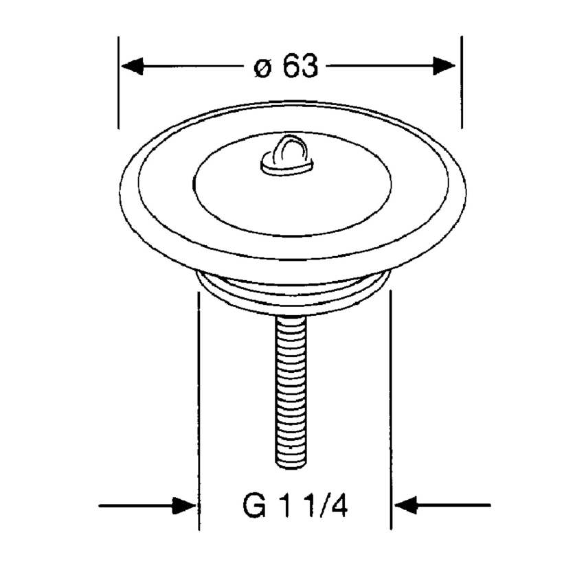 TRINNITY Universal-Stopfenventil 1 1/4" G d=60mm poliert, Ventilunter | SV