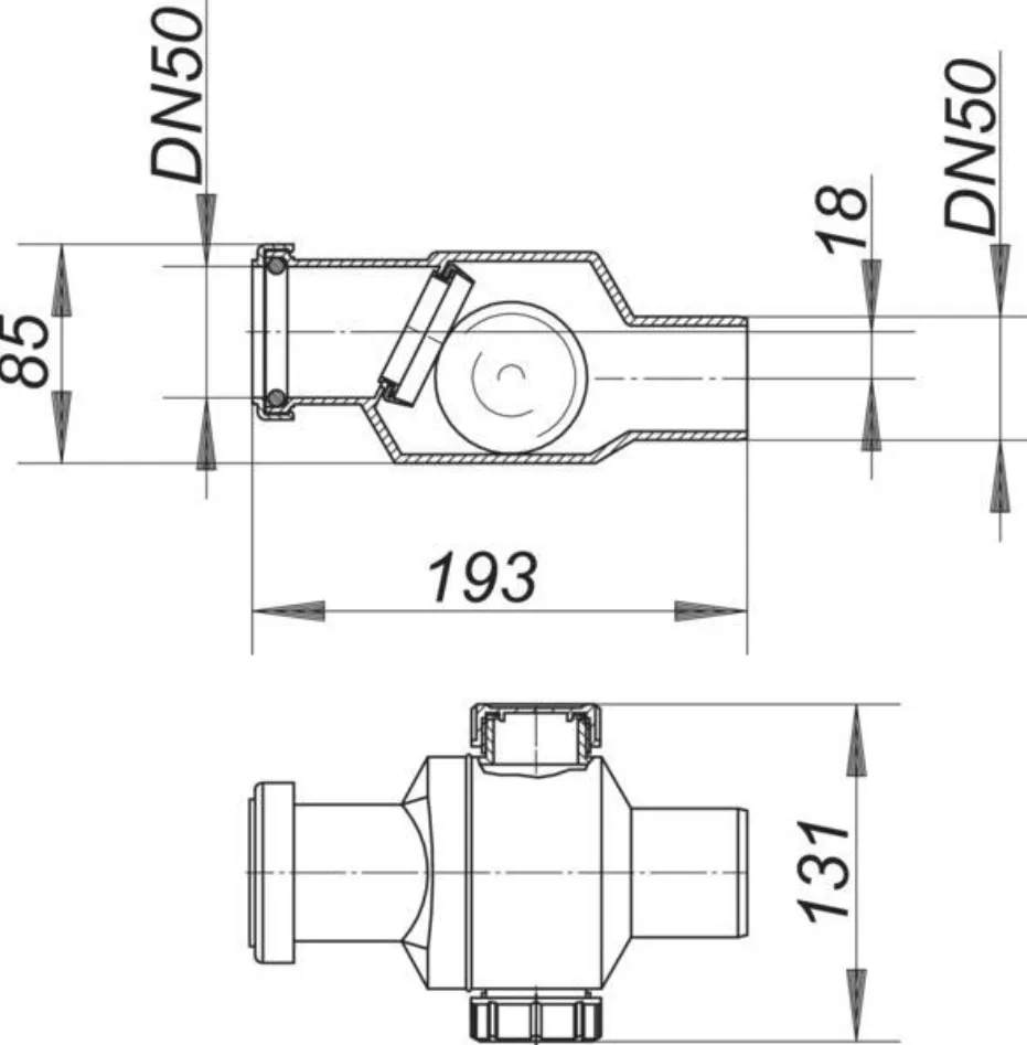 Dallmer Rueckfluss-Sicherung RS 4.5 DN 50 mit | 840028