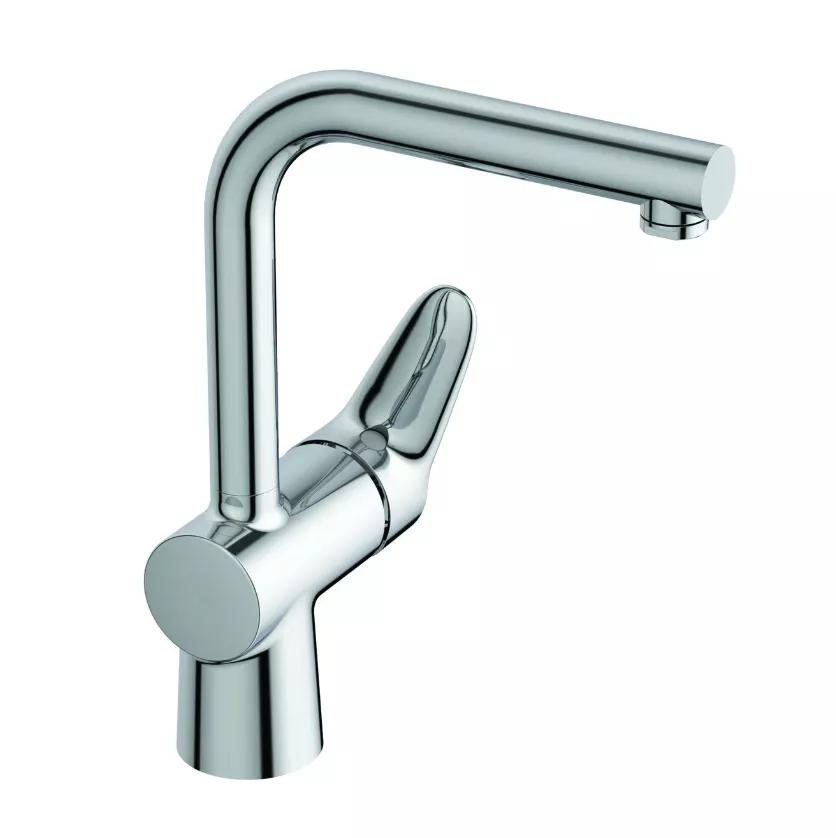 VIGOUR Einhand-Waschtischbatterie clivia mit L-Auslauf schwenkb. o.Ablg. verchr | CLLO