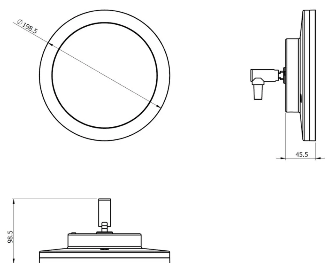 VIGOUR Standfuss V3 für Kosmetikspiegel verchromt | V3SF
