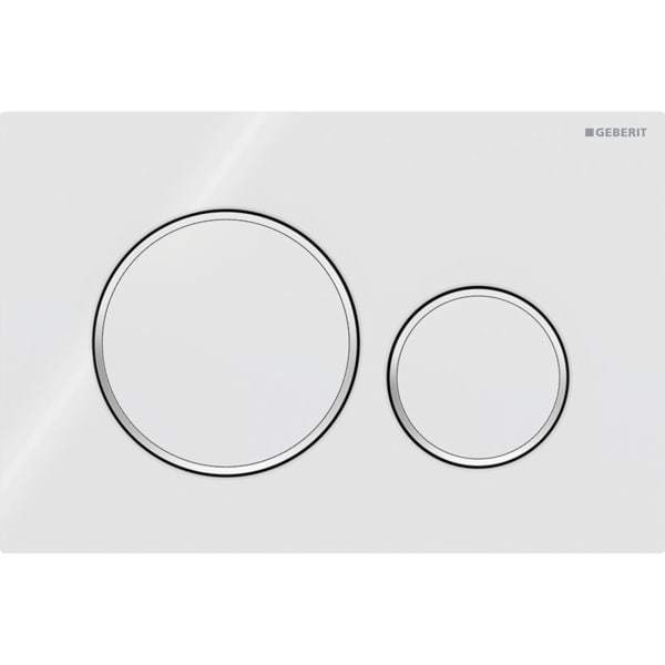 GEBERIT Sigma20 Drückerplatte Weiß/Chrom, 2-Mengen-Spülung, für UPK | 115.882.KJ.1