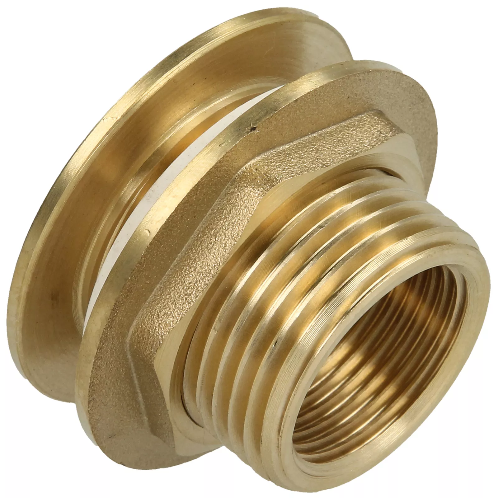 MESSING-Regentonnen-Durchführung inkl. Mutter 1" AG x 3/4" IG