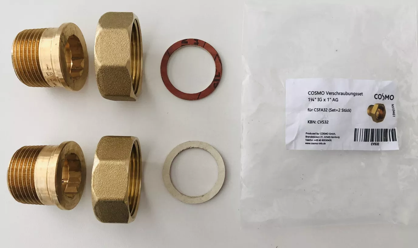 COSMO Verschraubungsset 11/4" IG x 1" AG für CSFA32 (Set=2 Stück) | CVS32
