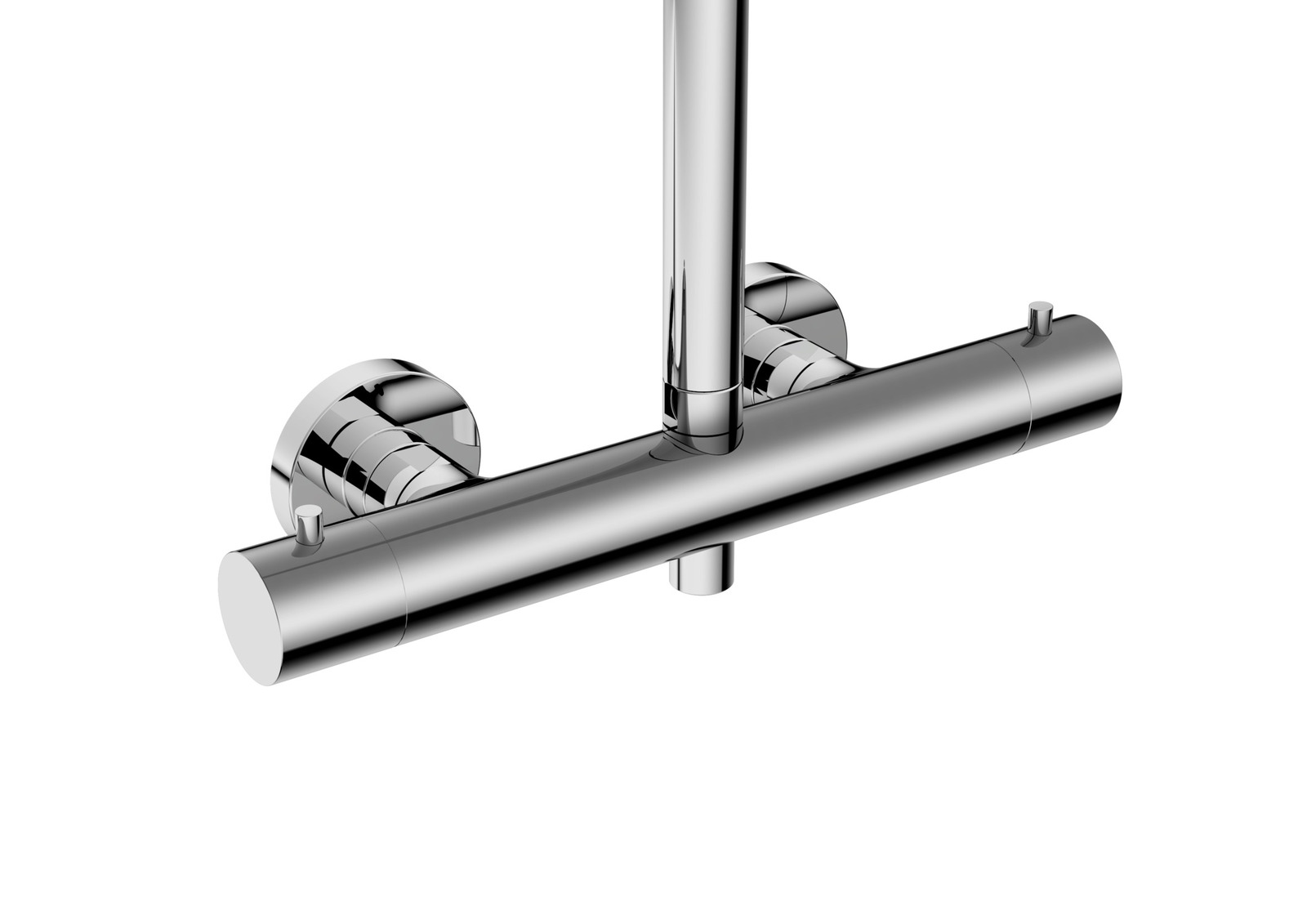 VIGOUR White V4 Duschsystem mit Thermostat Safe-Tec verchromt ohne Brausen und ohne Schlauch für modernes Badezimmer