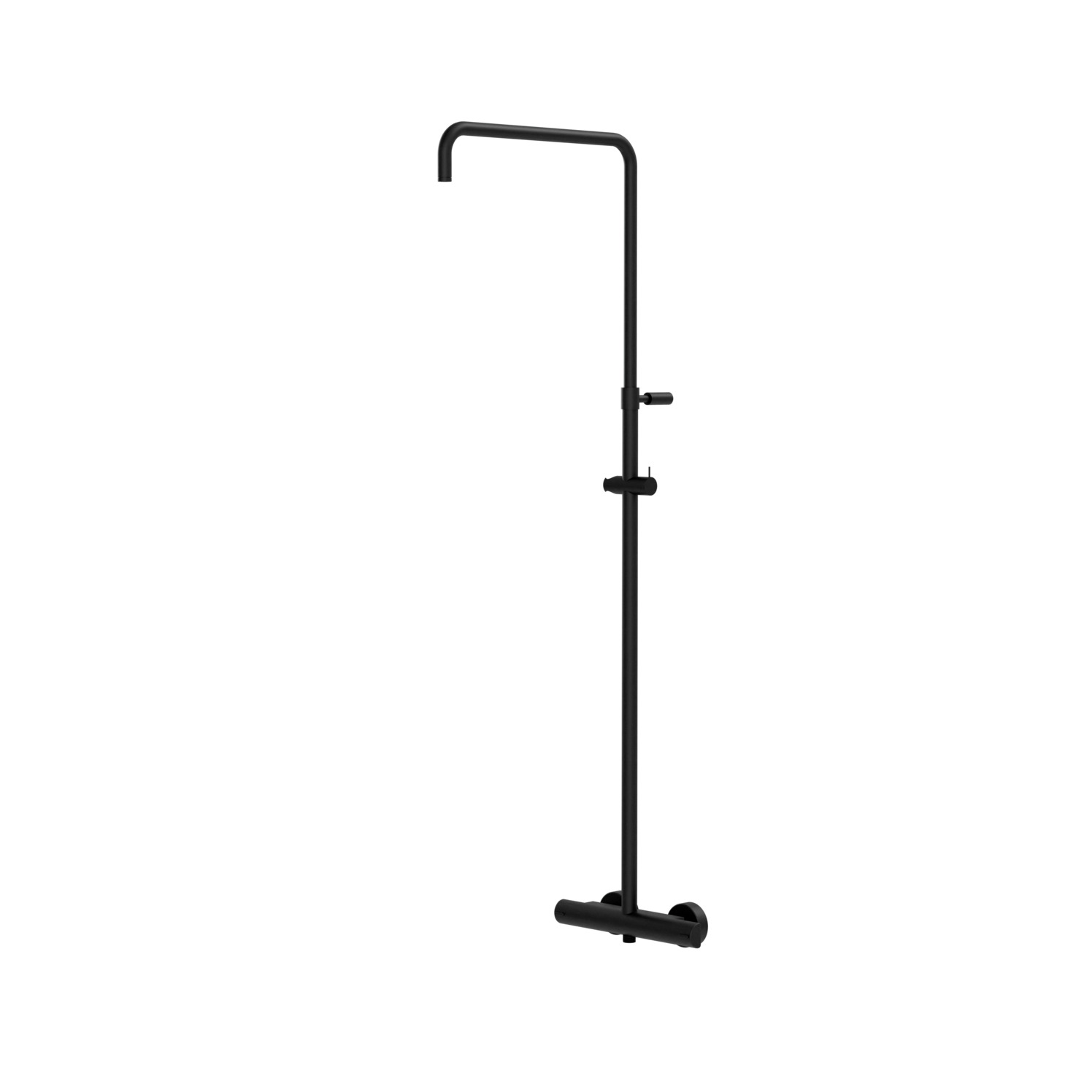 VIGOUR Duschsystem Derby Thermostat Safe-Tec in Schwarz matt ohne Kopfbrause, Handbrause und Schlauch für modernes Badezimmer