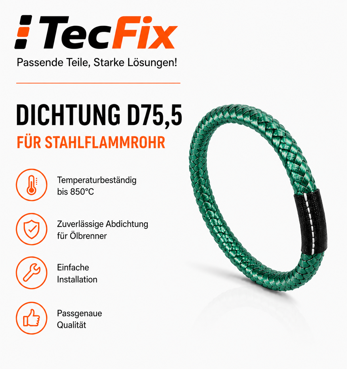 Dichtung Brennerrohr D75,5 Stahlrohr für Buderus BE / BE-A  | Ref.-Nr. 63037930