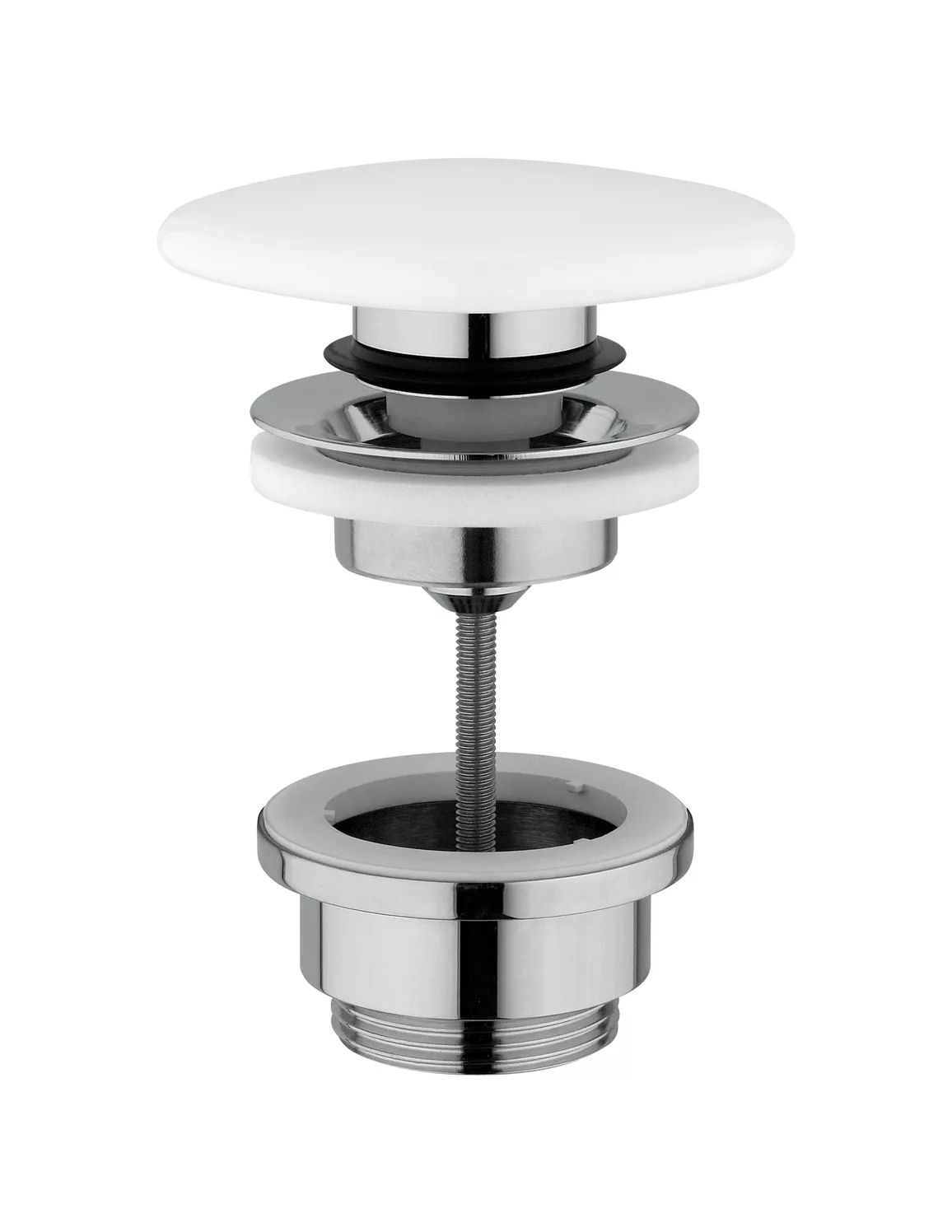 VIGOUR Ablaufventil Push-Open, 1 1/4" m.keramischer Abdeckplatte white | WHITEPUSHO
