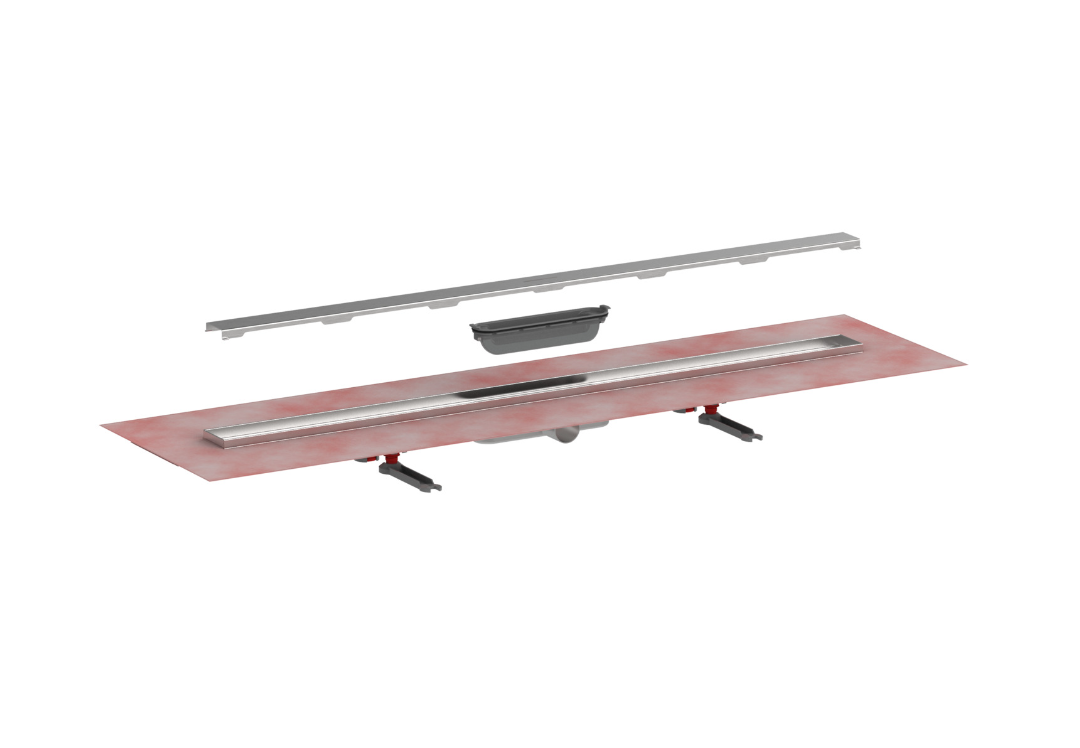 VIGOUR V3 Designrinne 70 cm superflach, Abdeckg. Edelstahl gebürstet | V3GKSF70