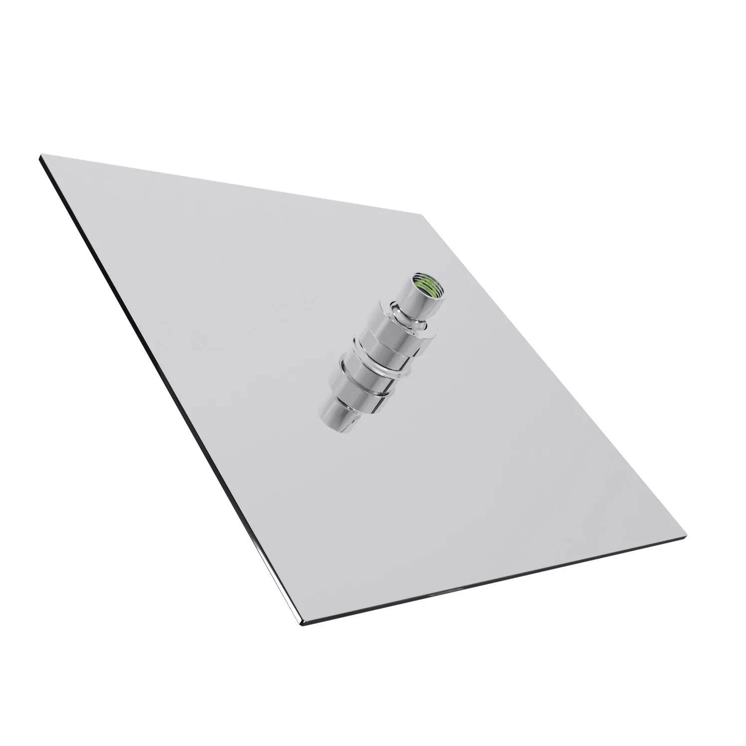 VIGOUR Kopfbrause V4, 310 mm eckig aus Metall, Inox poliert mit grauen Noppen für modernes Badezimmer