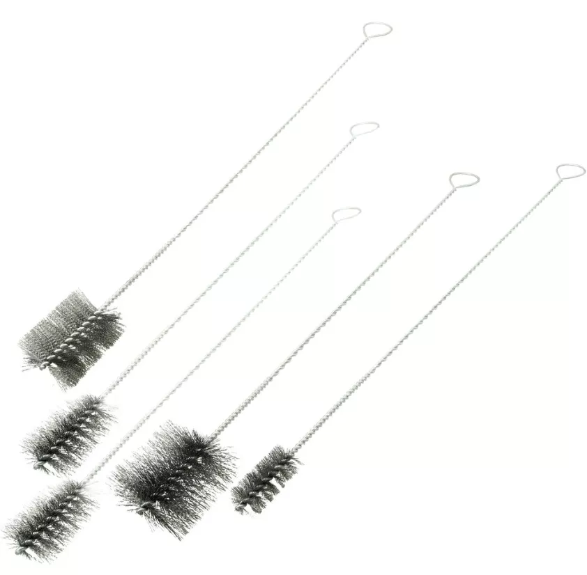 Stielbürsten-Set groß aus Stahl 5-teilig 1000 mm Kesselbürste Offenrohrbürste