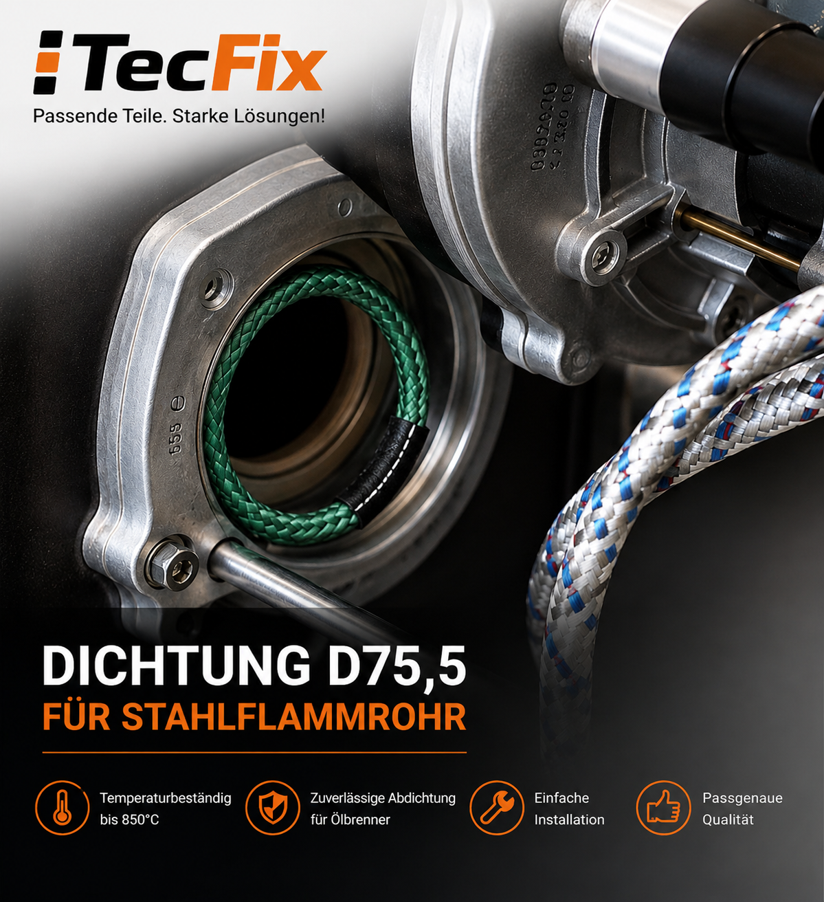 Dichtung Brennerrohr D75,5 Stahlrohr für Buderus BE / BE-A  | Ref.-Nr. 63037930