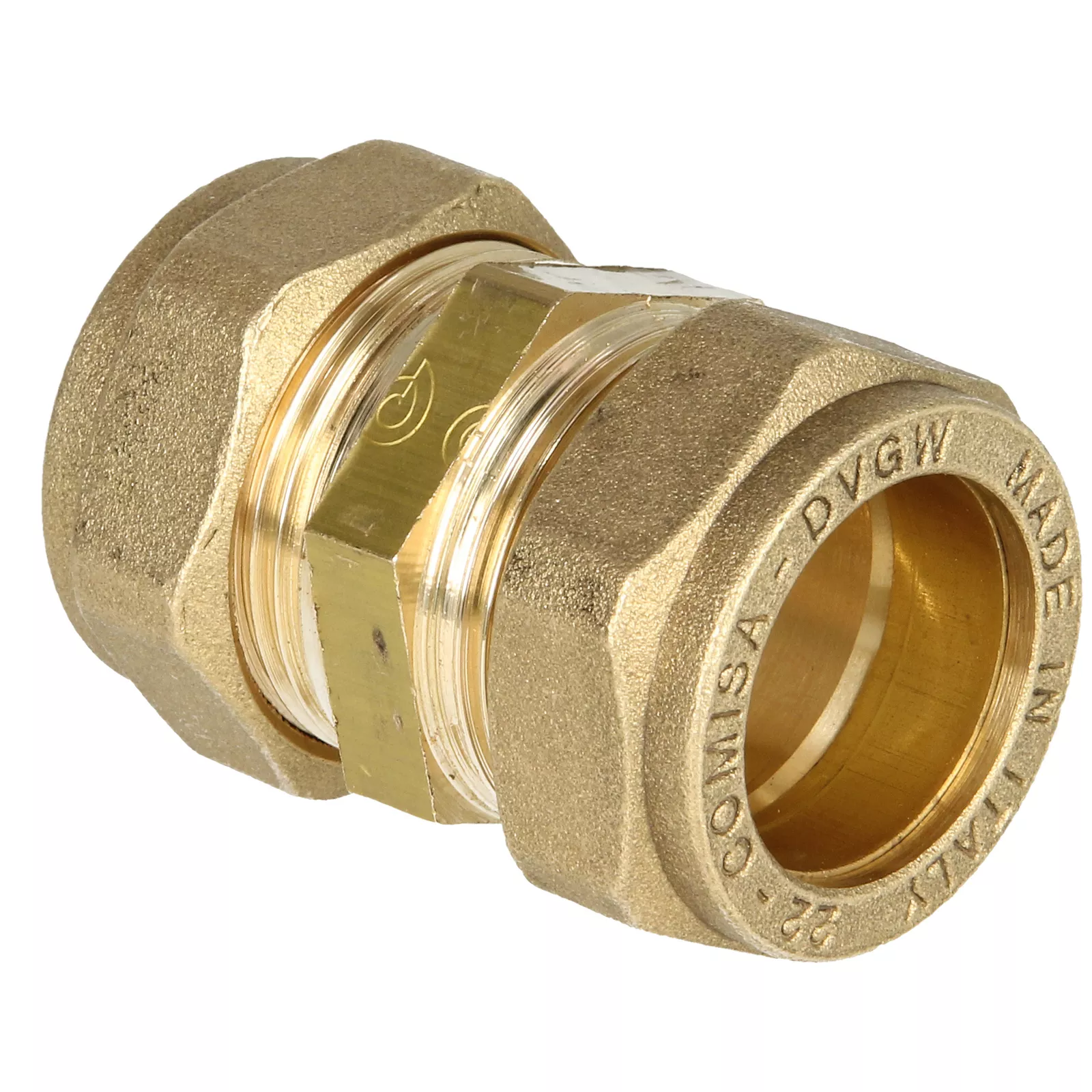 MS-Klemmringverschraubung, gerade beidseitig für Rohr-Ø 22 mm
