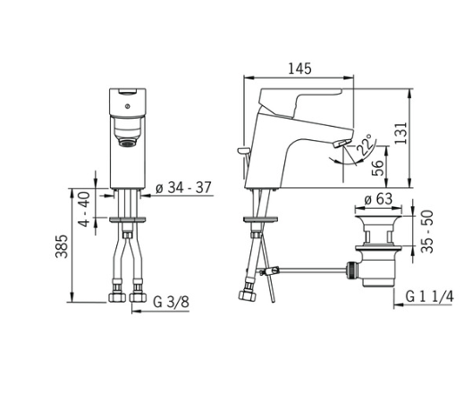 Hansa Einhand-Waschtischbatterie Hansaprimo m.Ablaufgarnitur verchromt | 49402203
