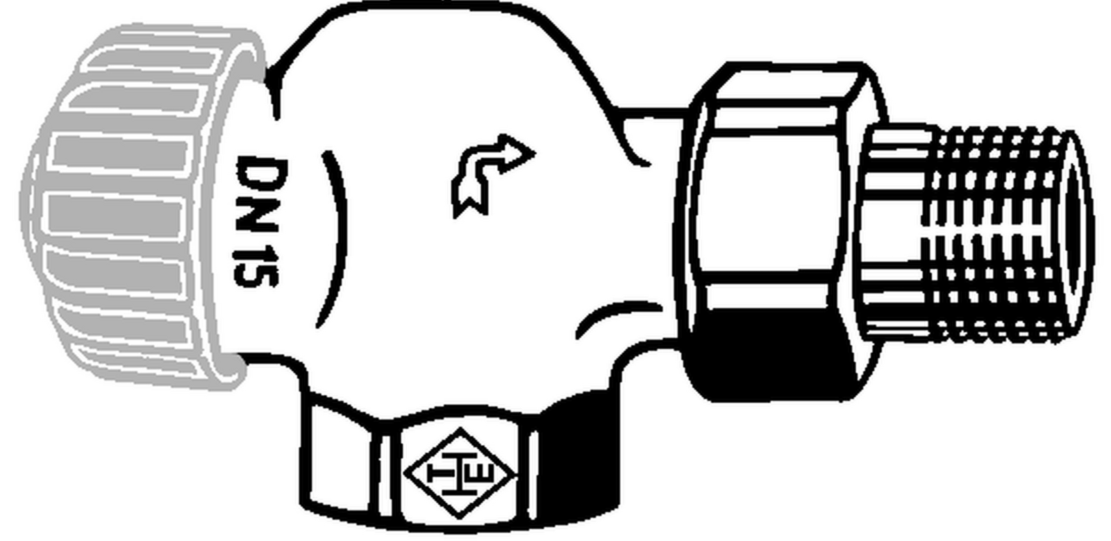 Heimeier Ventilunterteil 3/8" Axial vernickelt f.Einrohrheizung | HTEA10
