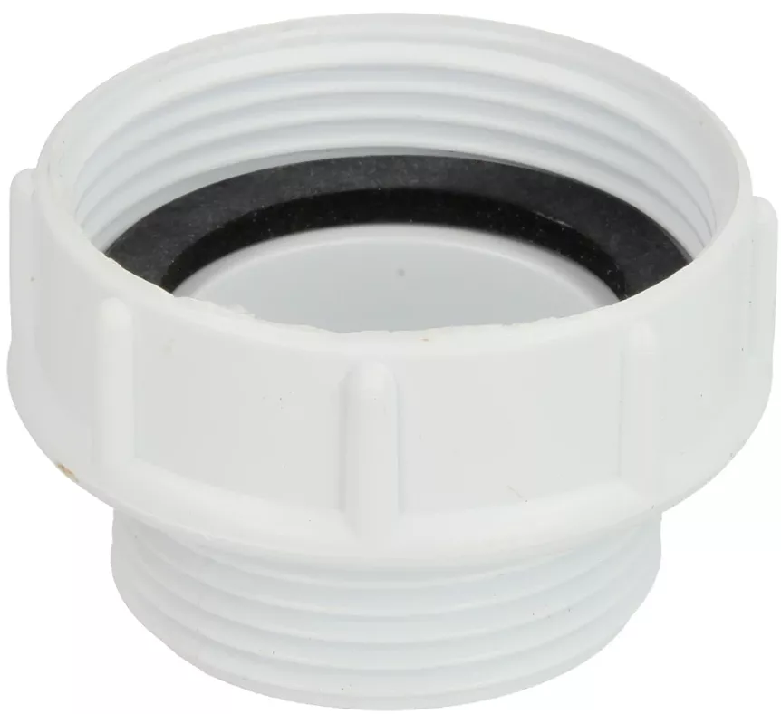 Übergangsstück IG 1 1/2" x AG 1 1/4" Höhe 33mm mit Dichtring für Spülenabläufe
