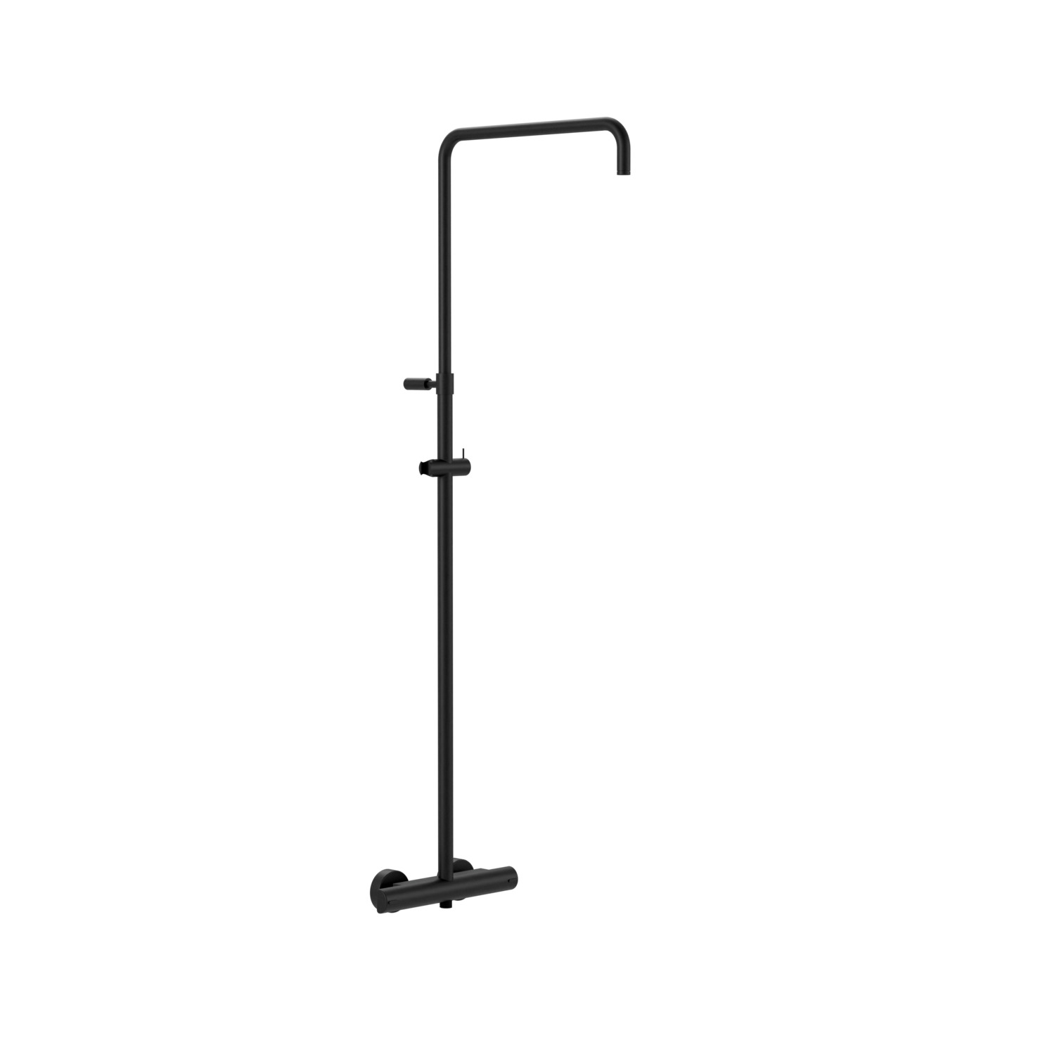 VIGOUR Duschsystem Derby Thermostat Safe-Tec in Schwarz matt ohne Kopfbrause, Handbrause und Schlauch für modernes Badezimmer