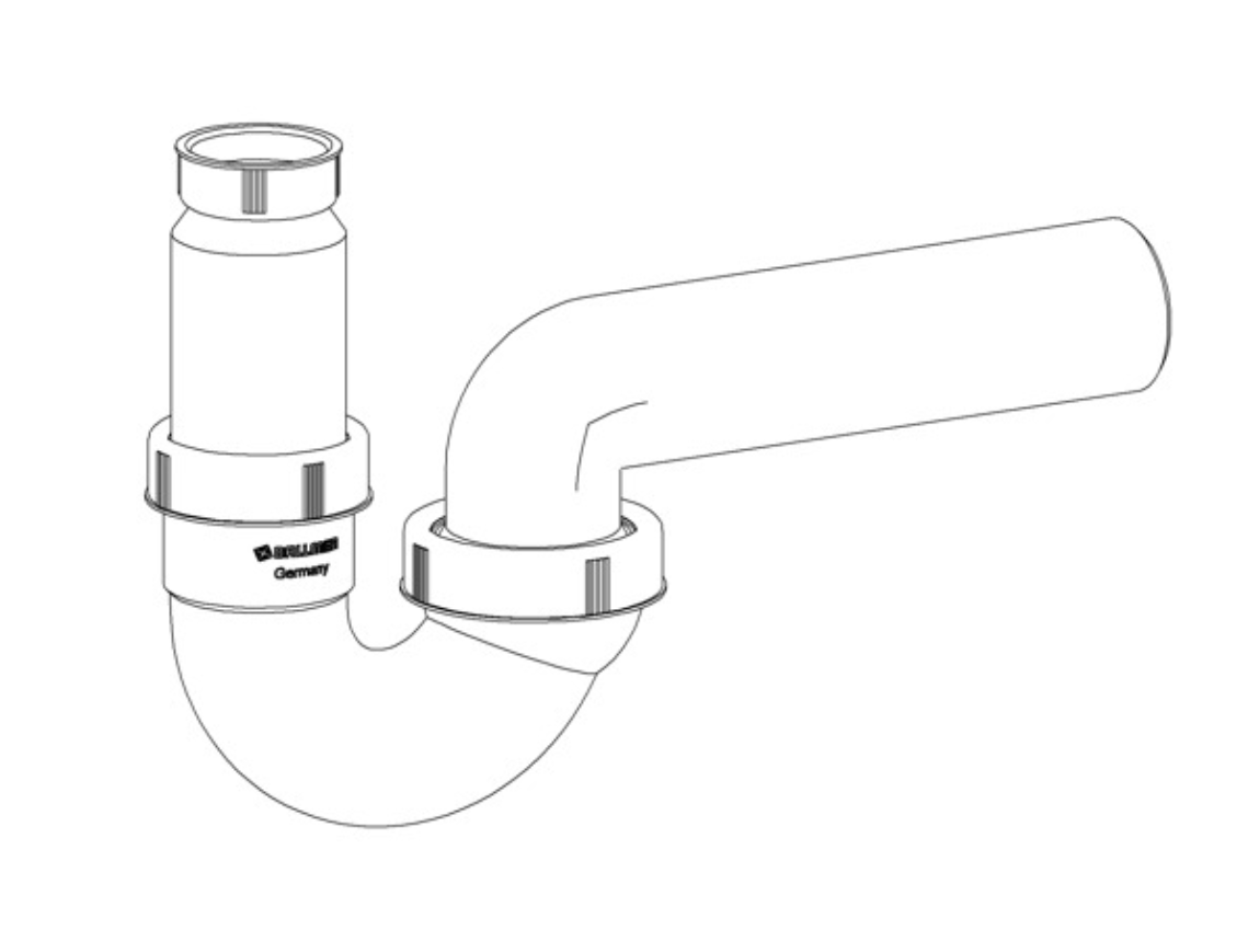 Dallmer Siphon f.Spüle 1 1/4"x DN 50 ohne Waschgeräteanschluss | 010124