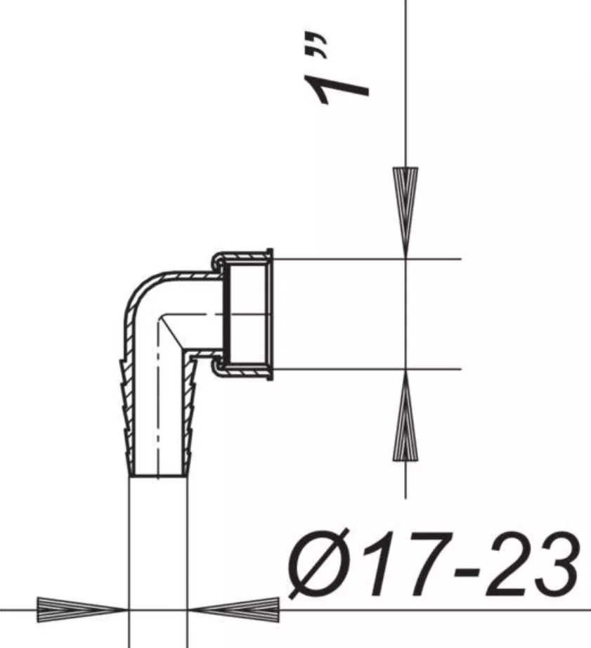 Dallmer Winkelschlauchtülle zu HL 400 / 405 / 406 | 090324