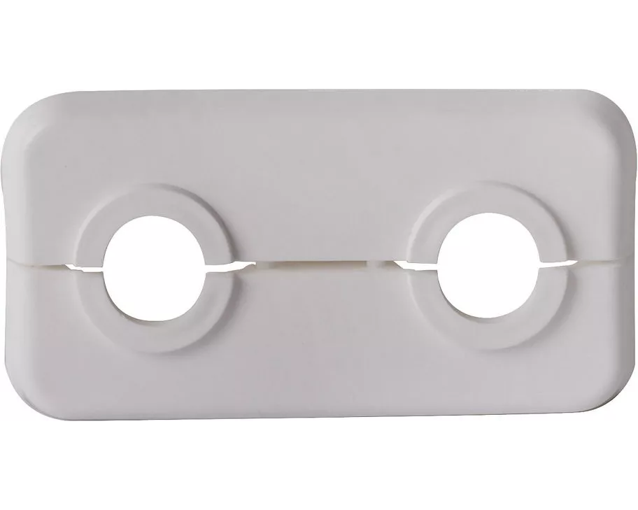 Klapprosetten, doppelt PP, weiß, VPE = 10 Stück, LxBxH= 95 x 50 x 7 mm, Ø 15 mm