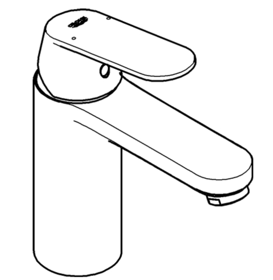 Grohe Einh.Wascht.batt.Eurosmart Cosmopolitan erh.Standf.98mm o.Abl.gar.verchr | 23327000