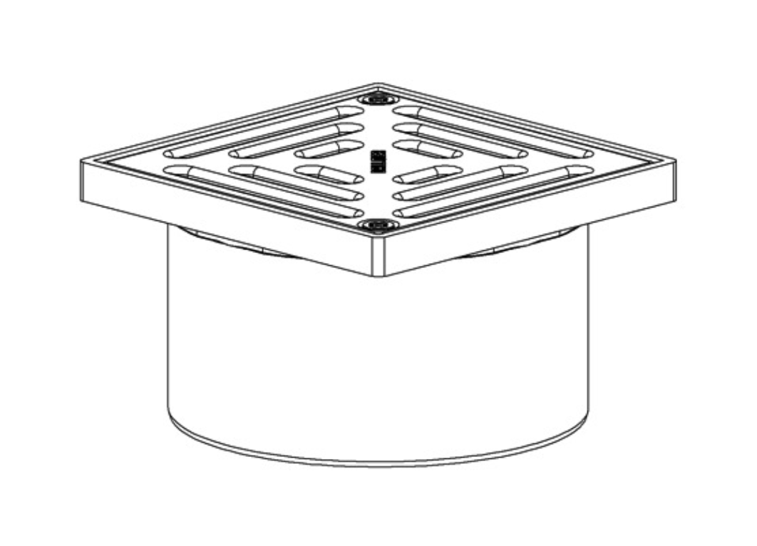 Dallmer Aufsatz KEN 15 Rost aus Edelstahl 150x150mm verschraubt | 500229