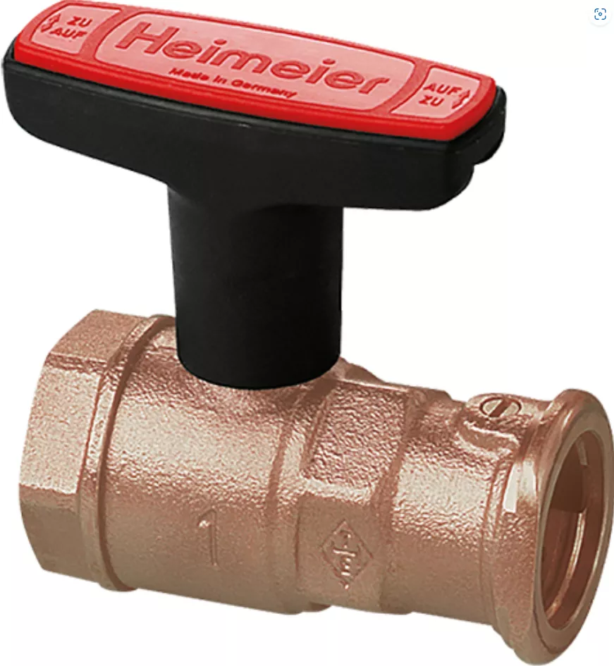 Heimeier Pumpenkugelhahn Globo PS 1 1/4" MU x 1" FL Rotg | GLOBOPS3225