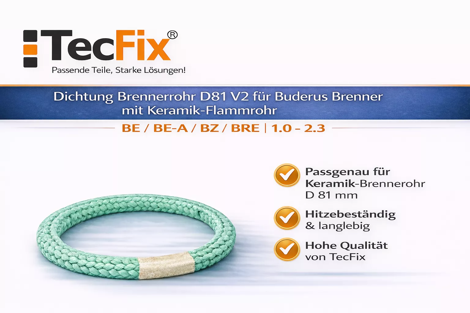 Dichtung Brennerrohr für Buderus BE/BE-A/BZ/BRE | 1.0-2.3 Flammrohrdichtung 8718585504