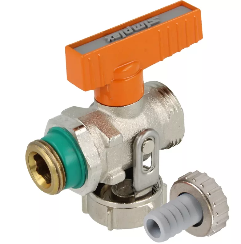 Simplex KFE-Kugelhahn 1/2" Solar mit Schlauchverschraubung | F10648