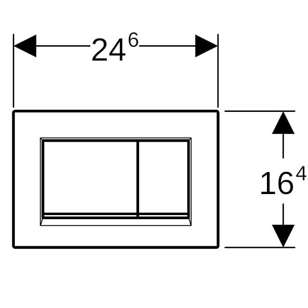 GEBERIT Sigma30 Drückerplatte Weiß/Chrom, 2-Mengen-Spülung | 115883KJ1