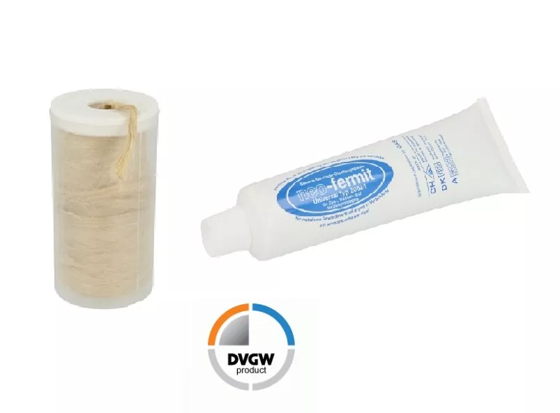 Dichtungs-Set Hanfspule inkl. Neo-Fermit 150 g Dichtungspaste DVGW zugelassen