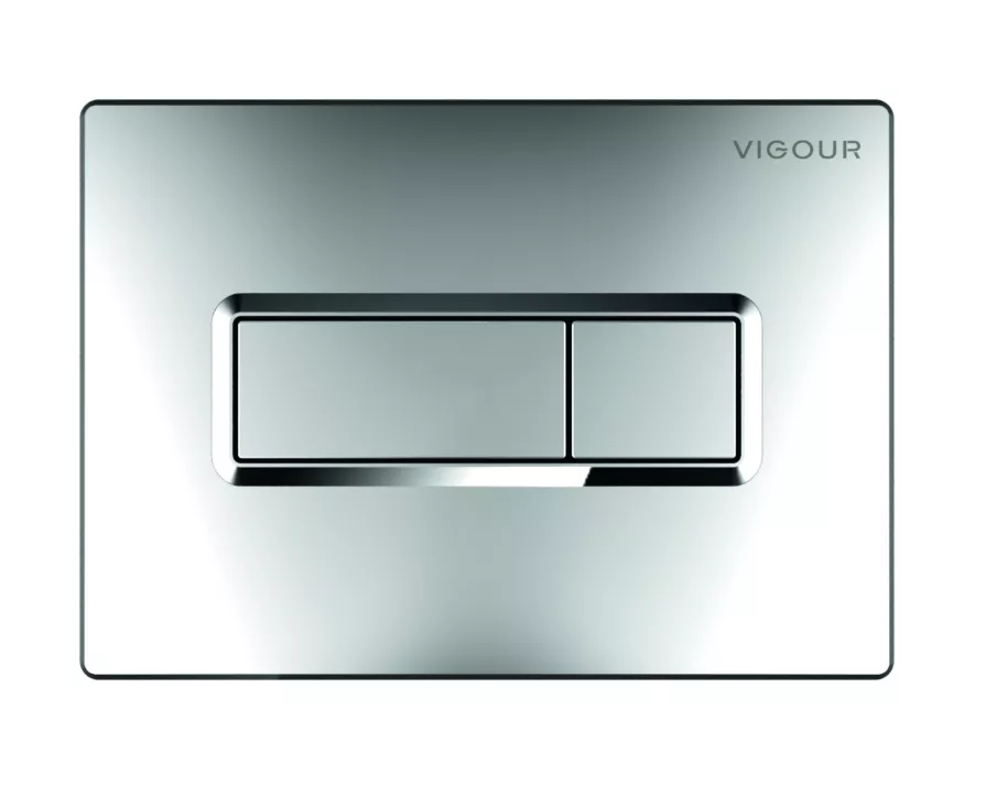 VIGOUR Betätigungsplatte TEES verchromt für 2-Mengen-Spültechnik | V1TEESCH