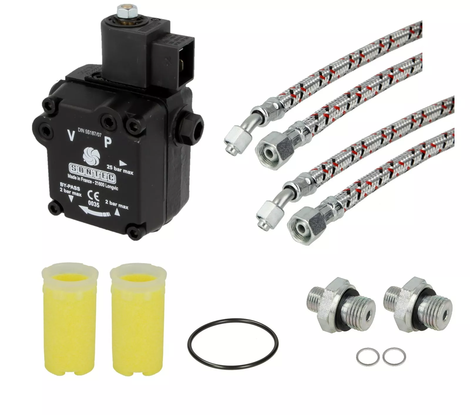 Suntec Ölpumpe AL35C 9528 Komplett-Set inkl. Ölschläuche Ölfilter Nippel etc.
