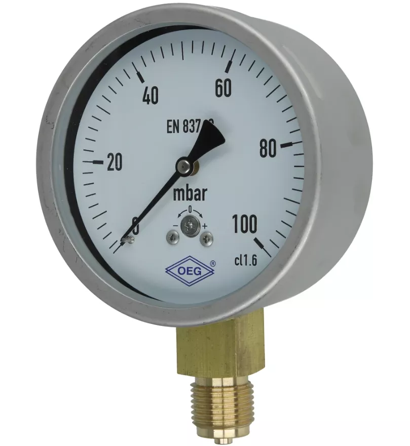 OEG Kapselfedermanometer Gas 0 - 100 mbar