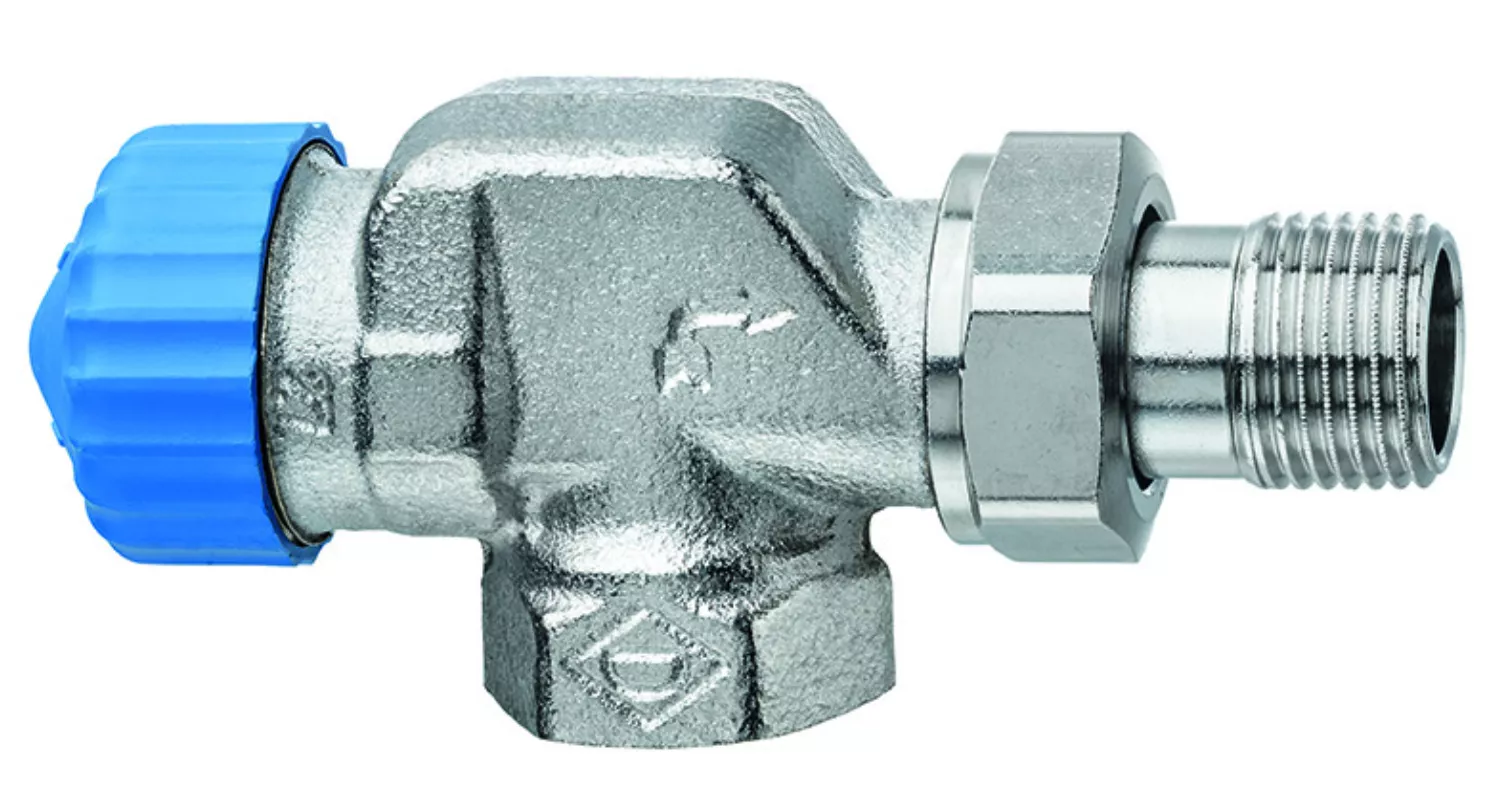 Heimeier Ventilunterteil 1/2" Axial vernickelt f.Einrohrheizung | HTEA15