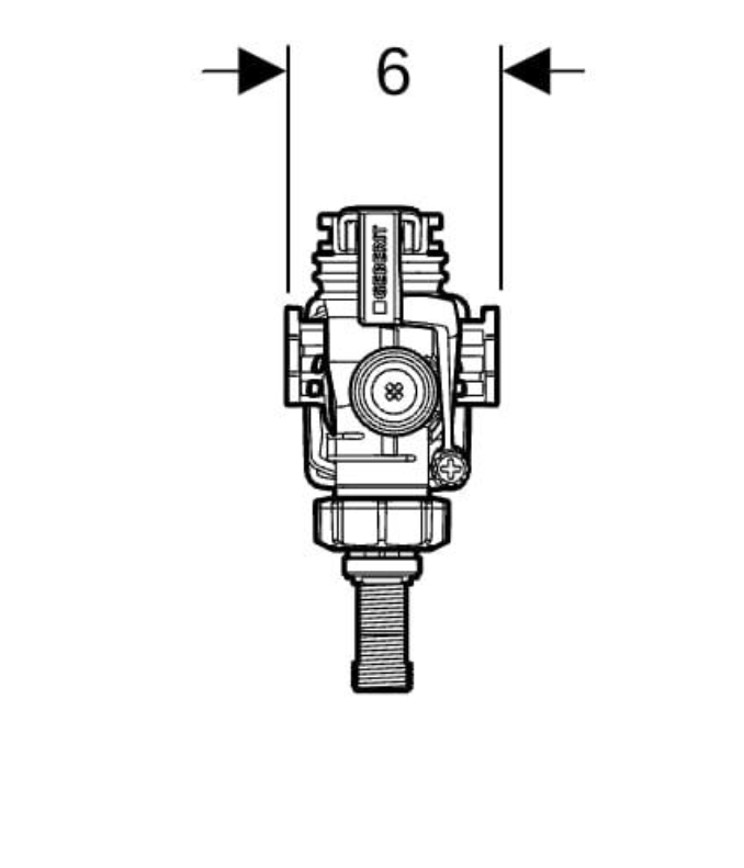 Geberit GE Typ 383 Füllventil, WA seitlich 3/8", Nippel aus Messing | 240700005