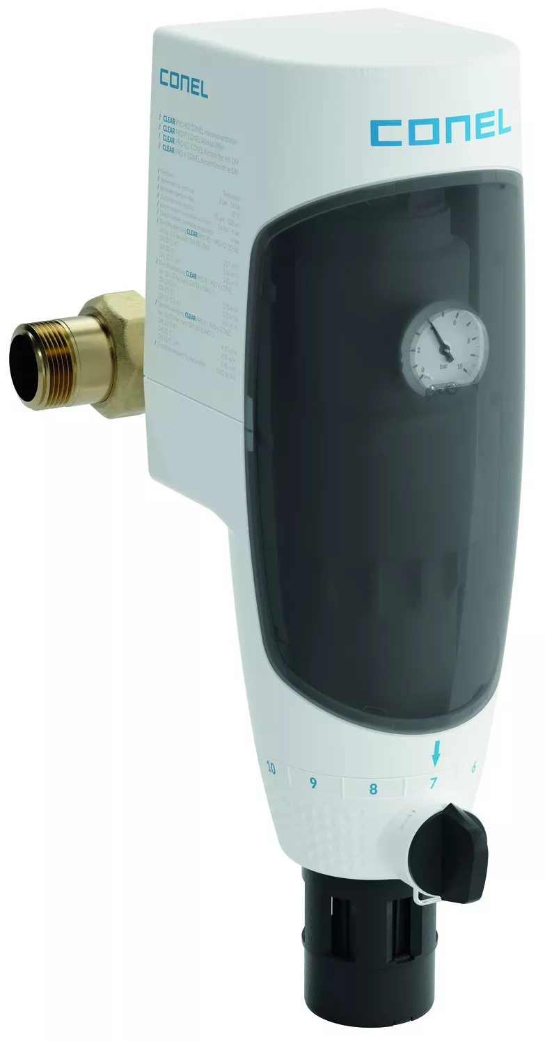 CONEL CLEAR PRO R 20 / 25 / 32 / 40 / 50 Rückspülfilter mit Manometer und Einbauflansch | CLEARPR