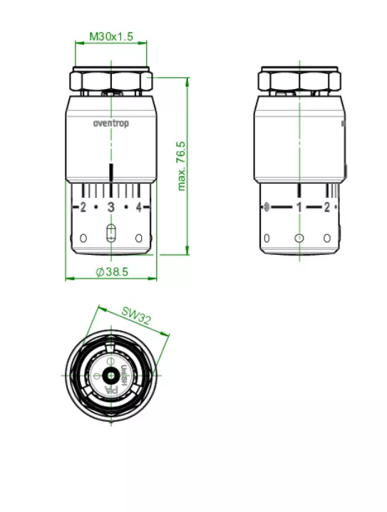 Oventrop Thermostat UNI-SH weiss | 1012065