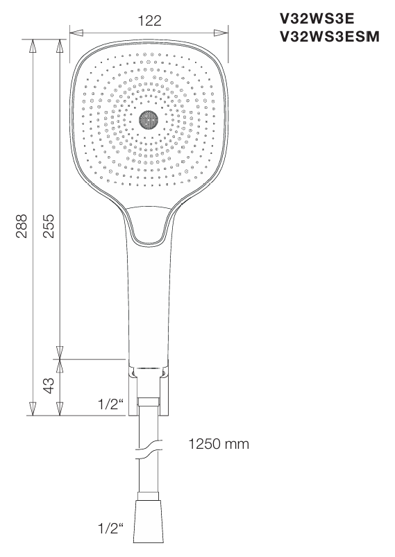 VIGOUR Wannenset V3 m.Wandhalter Schl.,HB.3-str. softedge schwarz | V32WS3ESM