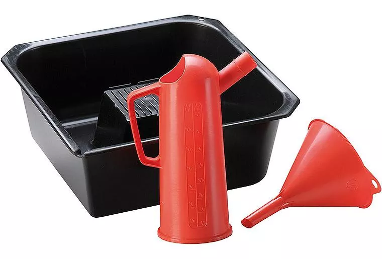 Hünersdorff Ölwechsel-Set 3-teilig Ablasswanne + Maßgefäß + Trichter | 921401