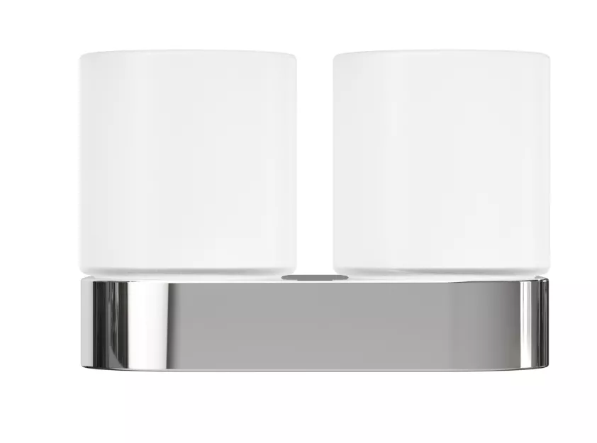 VIGOUR Doppelglashalter derby mit Glas verchromt | DEGHD