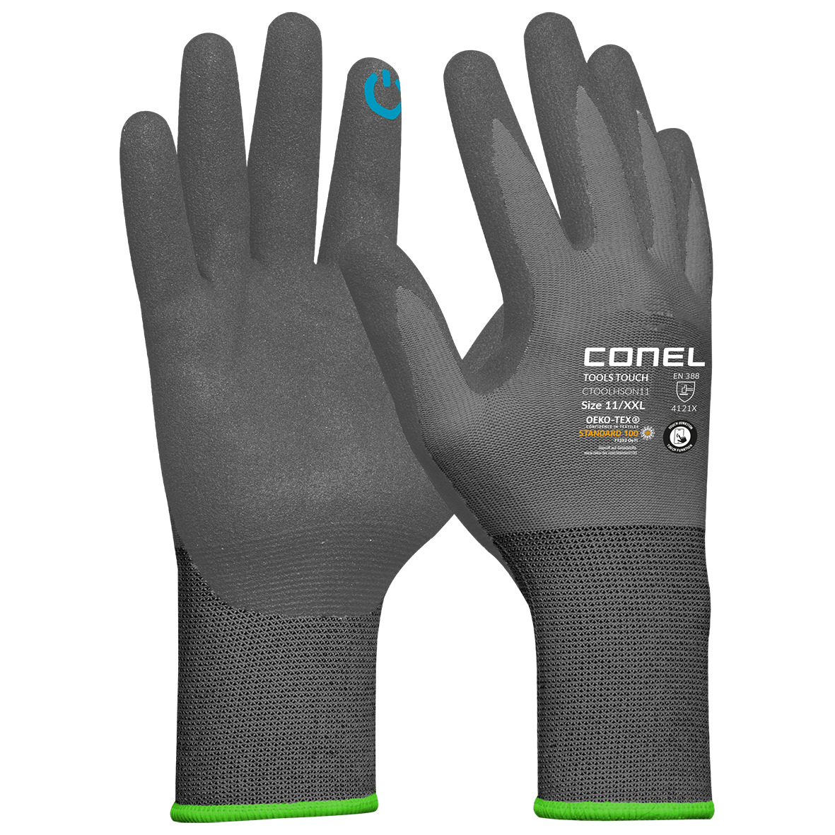 CONEL TOOLS TOUCH Montagehandschuh Gr.8 M-Gr.9 L-Gr.10 XL-Gr.11 XXL ohne Noppen mit Touchfunktion 