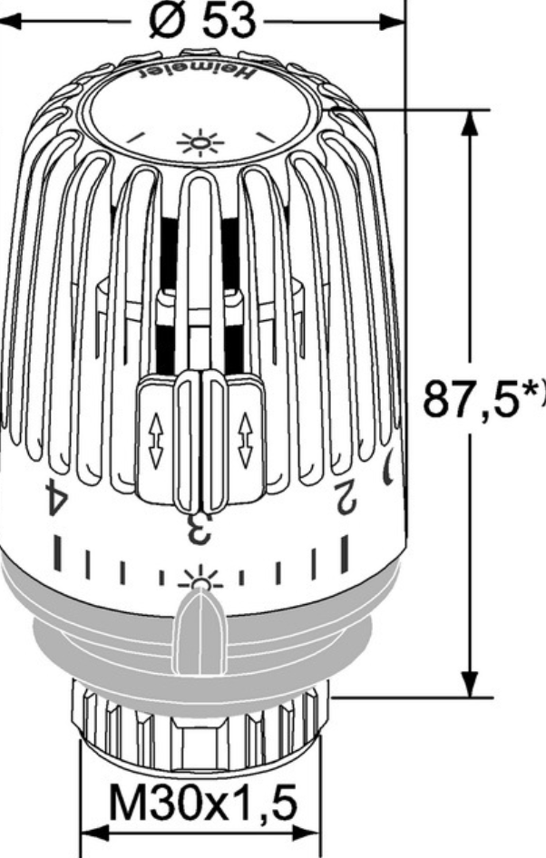 HEIMEIER Thermostat-Kopf K RAL 9005 schwarz Standard | HKSW