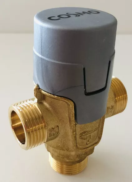 COSMO Brauchwassermischer 35-65 Grad C. Anschluss 3/4" AG, KvS=1,6 o. Dämmbox | CBWM20
