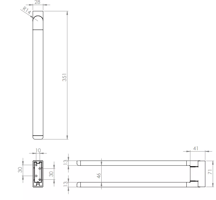 VIGOUR Handtuchhalter derby V3 350 mm 2-armig senkrecht schwenkbar verchromt | V3DEHH35